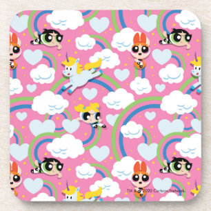 Powerpuff Girls & Donny Rainbow Pattern Beverage Coaster