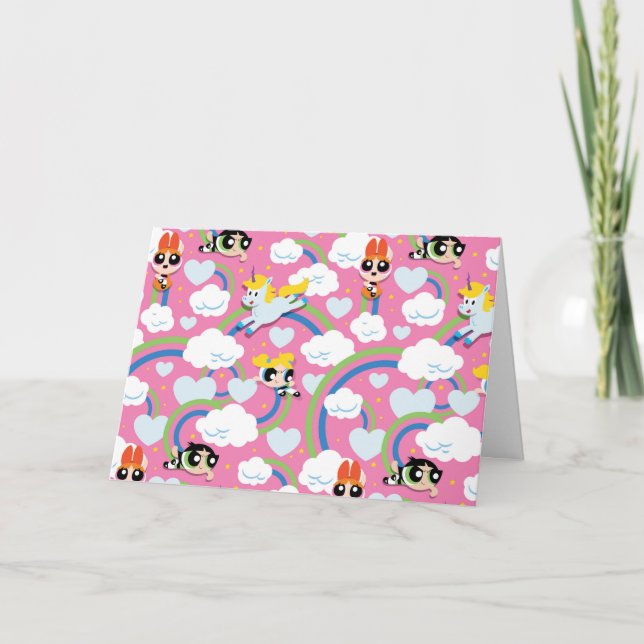 Powerpuff Girls & Donny Rainbow Pattern Card (Front)
