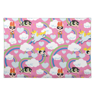 Powerpuff Girls & Donny Rainbow Pattern Cloth Placemat