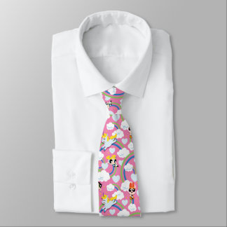 Powerpuff Girls & Donny Rainbow Pattern Neck Tie