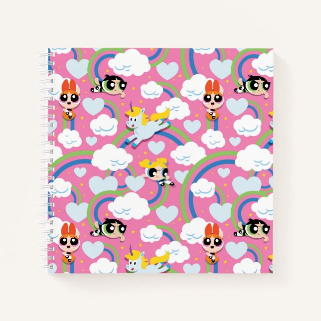 Powerpuff Girls & Donny Rainbow Pattern Notebook (Front)