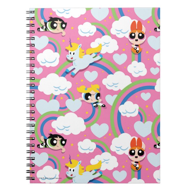 Powerpuff Girls & Donny Rainbow Pattern Notebook (Front)