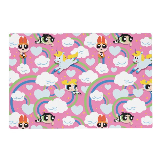 Powerpuff Girls & Donny Rainbow Pattern Placemat (Front)