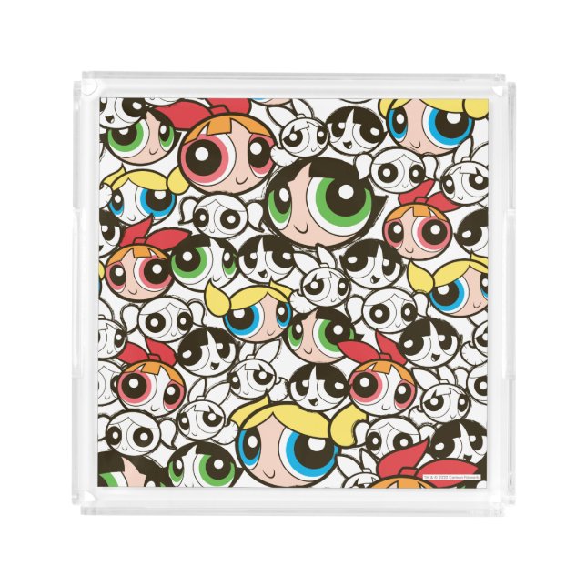 Powerpuff Girls Face Pattern Acrylic Tray (Front)