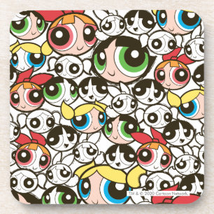 Powerpuff Girls Face Pattern Beverage Coaster