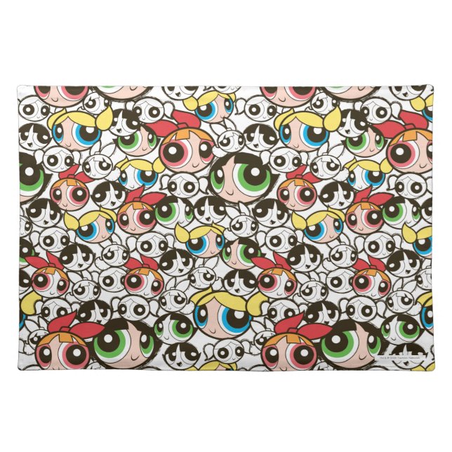 Powerpuff Girls Face Pattern Cloth Placemat (Front)