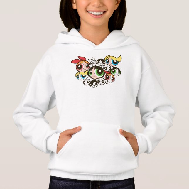 Powerpuff Girls Face Pattern Hoodie (Front)