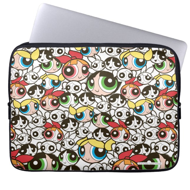 Powerpuff Girls Face Pattern Laptop Sleeve (Front)