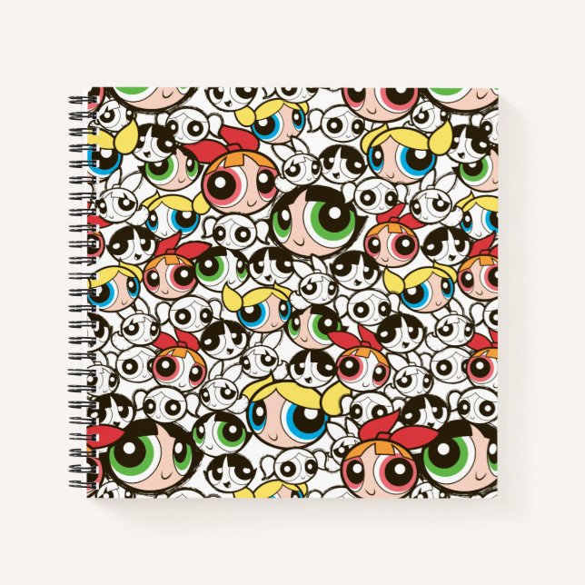 Powerpuff Girls Face Pattern Notebook (Front)