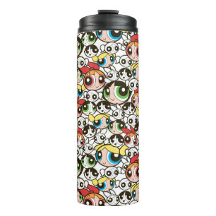 Powerpuff Girls Face Pattern Thermal Tumbler