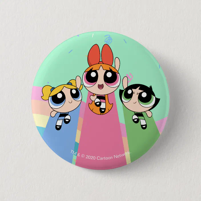 Powerpuff Girls Fly High Button Zazzle Com