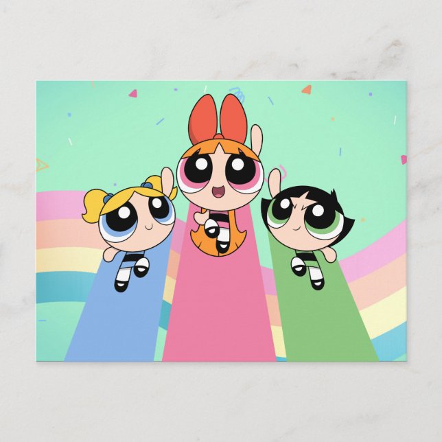 Powerpuff Girls Fly High Invitation Postcard (Front)