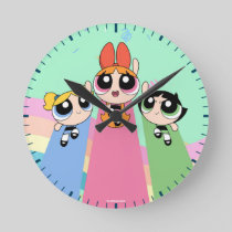 Powerpuff Girls Fly High Round Clock