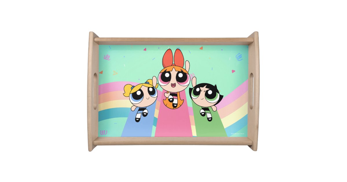 Powerpuff Girls Fly High Serving Tray Zazzle Com