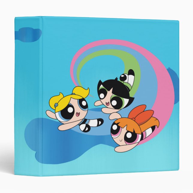 Powerpuff Girls Fly Through The Sky 3 Ring Binder (Front/Spine)