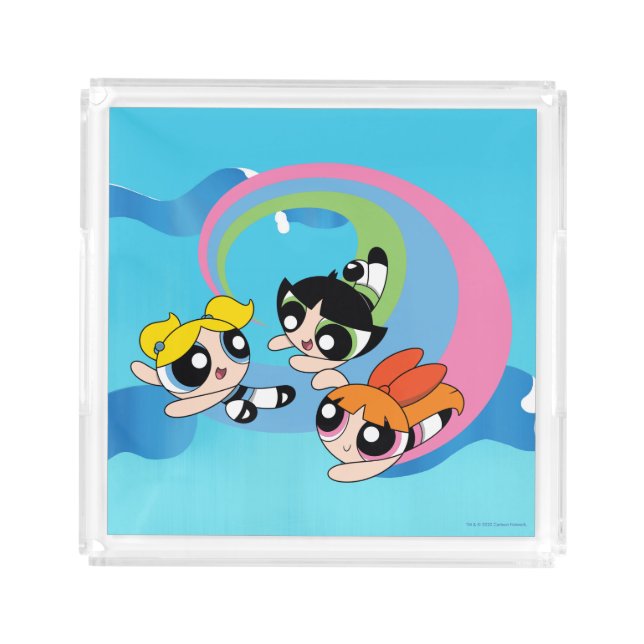 Powerpuff Girls Fly Through The Sky Acrylic Tray (Front)