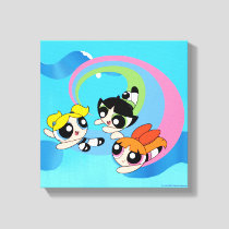 Powerpuff Girls Fly Through The Sky Canvas Print
