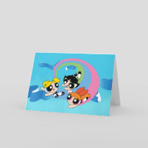 Powerpuff Girls Fly Through The Sky Card