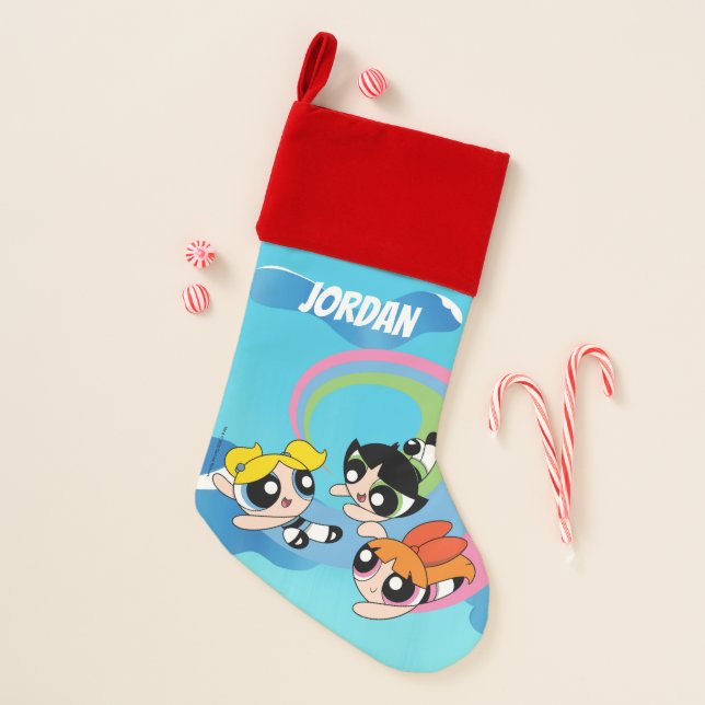 Powerpuff Girls Fly Through The Sky Christmas Stocking (Front)