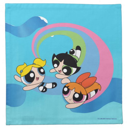 Powerpuff Girls Fly Through The Sky Cloth Napkin