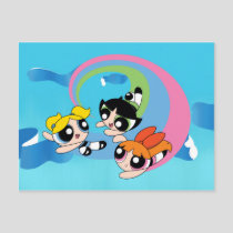 Powerpuff Girls Fly Through The Sky Invitation Postcard