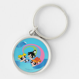 Powerpuff Girls Fly Through The Sky Keychain