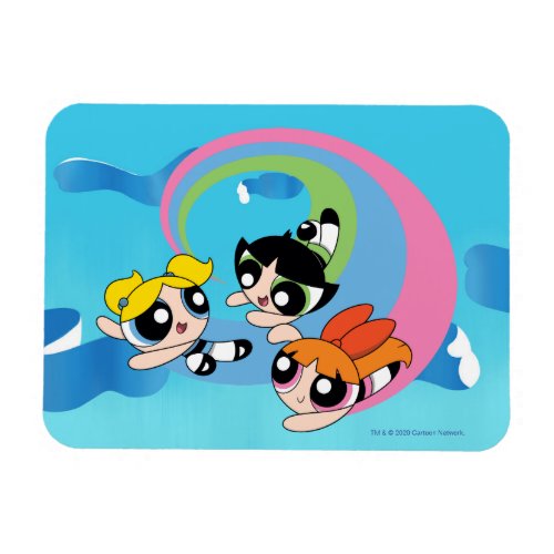 Powerpuff Girls Fly Through The Sky Magnet