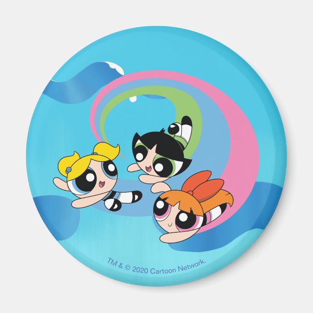 Powerpuff Girls Fly Through The Sky Magnet (Front)