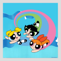 Powerpuff Girls Fly Through The Sky Poster