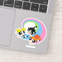 Powerpuff Girls Fly Through The Sky Sticker