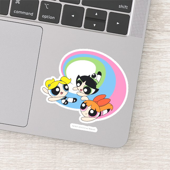 Powerpuff Girls Fly Through The Sky Sticker (Detail)
