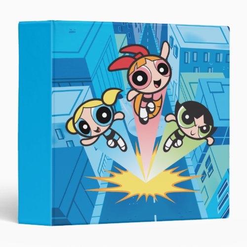 Powerpuff Girls Launch Into The Air 3 Ring Binder