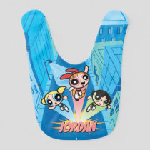 Powerpuff Girls Launch Into The Air Baby Bib
