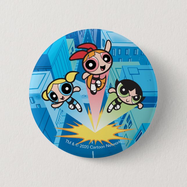 Powerpuff Girls Launch Into The Air Button (Front)