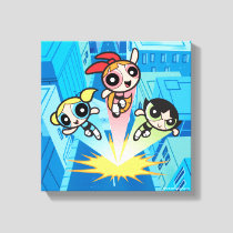 Powerpuff Girls Launch Into The Air Canvas Print