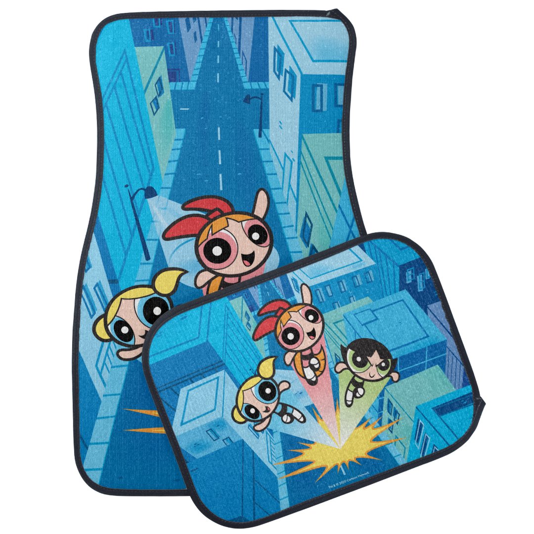 Powerpuff Girls Launch Into The Air Car Floor Mat Zazzle