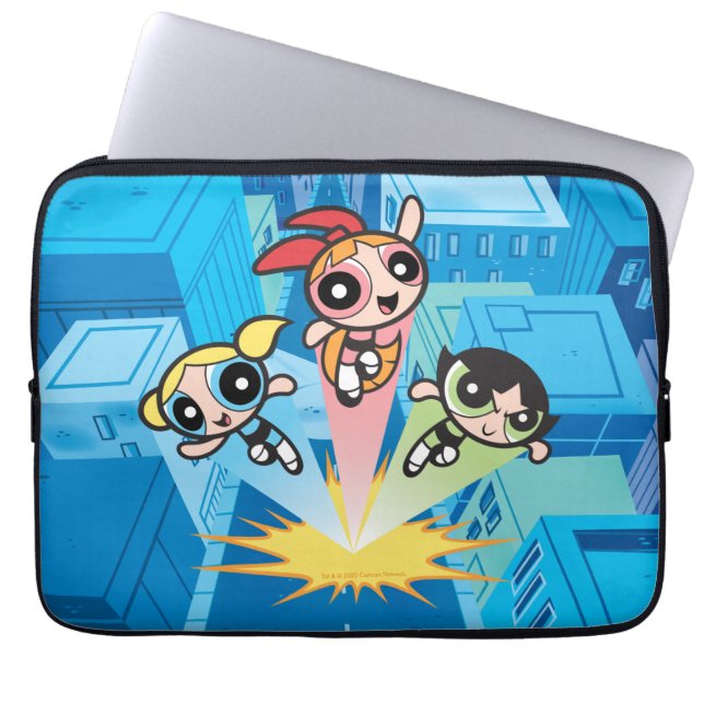 Powerpuff Girls Launch Into The Air Laptop Sleeve (Front)