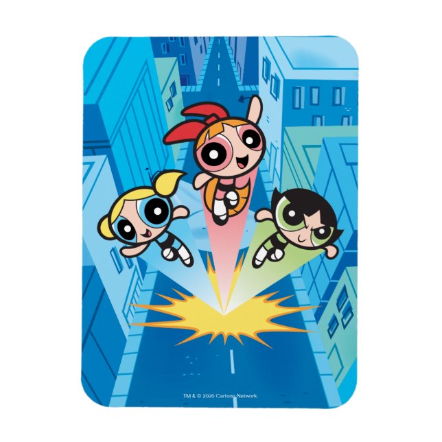 Powerpuff Girls Launch Into The Air Magnet (Vertical)