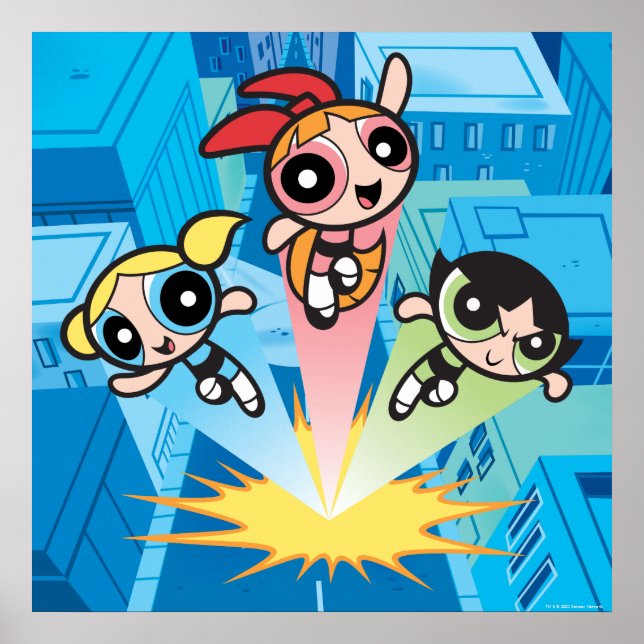 Powerpuff Girls Launch Into The Air Poster (Front)