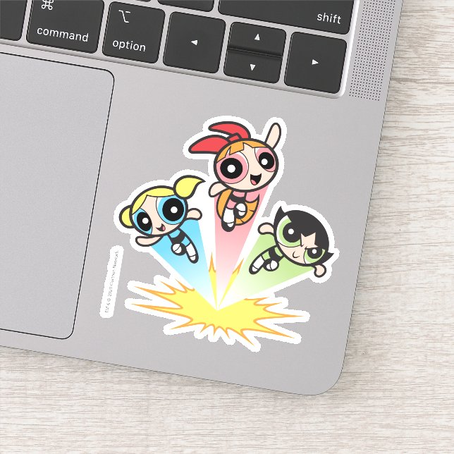 Powerpuff Girls Launch Into The Air Sticker (Detail)