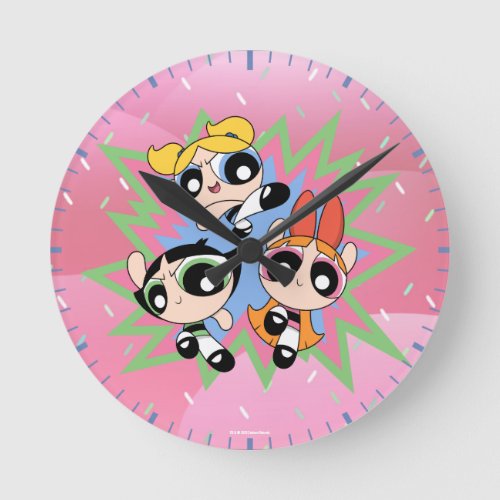 Powerpuff Girls Powfactor Round Clock