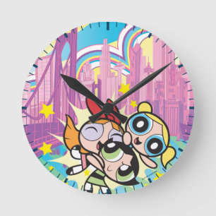 Powerpuff Girls Rule Round Clock