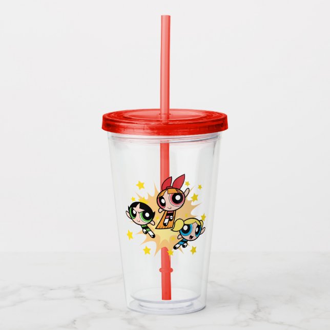 Powerpuff Girls Save The Day Acrylic Tumbler (Front)