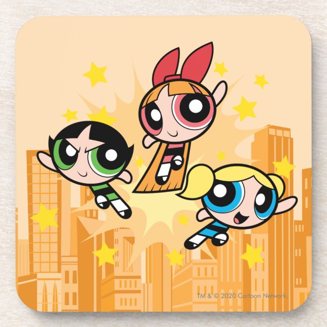 Powerpuff Girls Save The Day Beverage Coaster (Front)
