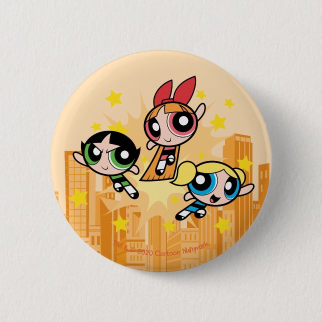 Powerpuff Girls Save The Day Button (Front)