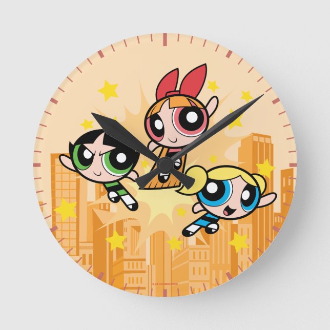 Powerpuff Girls Save The Day Round Clock (Front)