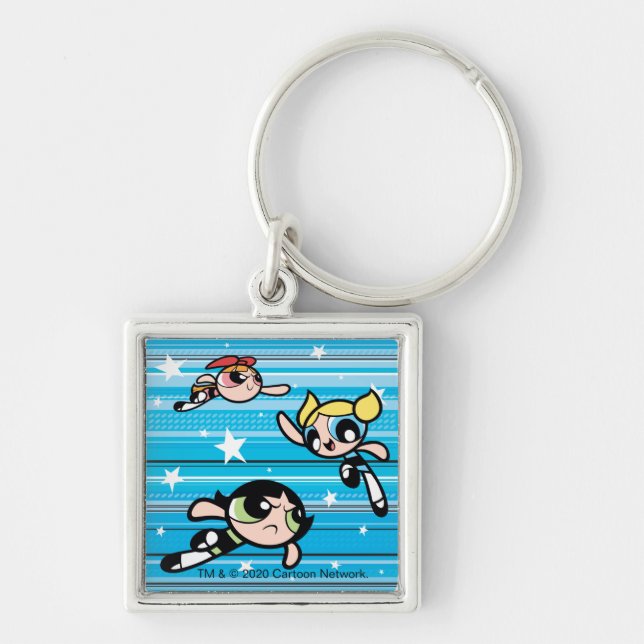 Powerpuff Girls Star Pattern Keychain (Front)