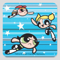 Powerpuff Girls Star Pattern Square Sticker