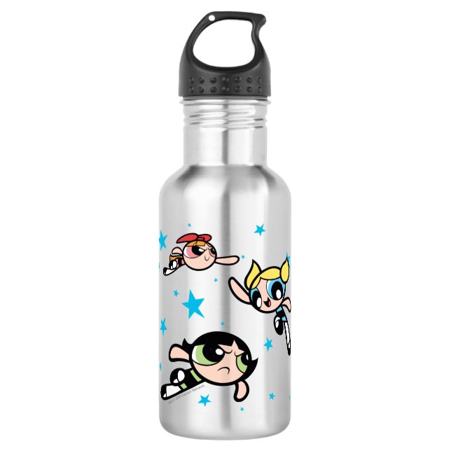 Powerpuff Girls Star Pattern Stainless Steel Water Bottle (Front)