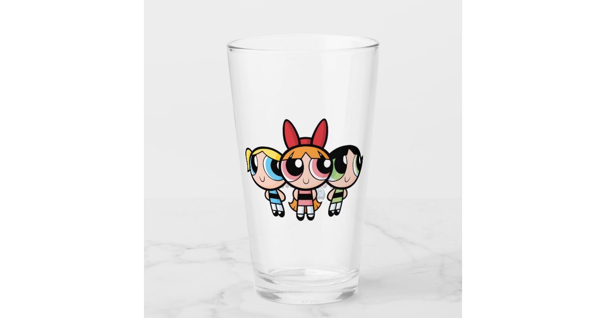 Powerpuff Girls Sugar Spice And Everything Nice Glass Zazzle Com